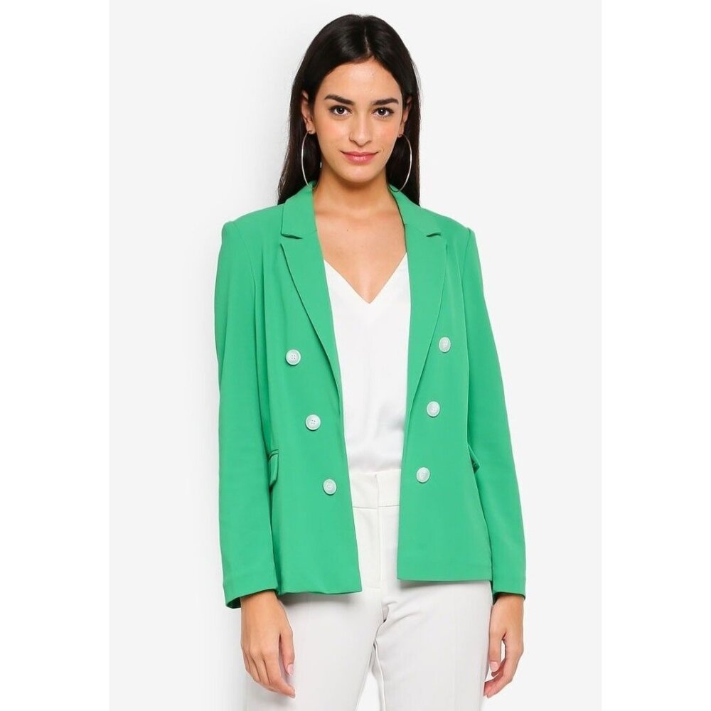 Topshop Green Open Front Blazer Size 6